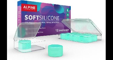 Alpine SoftSilicone Oordopjes Slapen Siliconen 12 Stuks - Comfortabele Kneedbare Silicone Oordoppen - 28dB demping - Te gebruiken als Slaapoordoppen, Zwemoordoppen of voor Concentratie - Antibacterieel