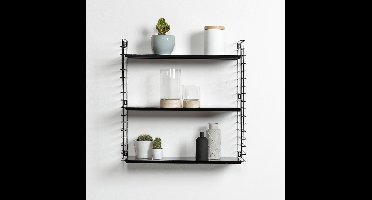 Tomado - Wandrek - Zwart - Boekenrek - 70x21x68cm - Uitbreidbaar