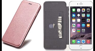 Hoesje geschikt voor iPhone 6s Plus / 6 Plus - Book Case Kunstleer Minimalistisch Roségoud