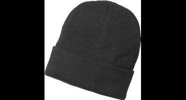 Hats&Co muts - dubbel fijn gebreid - antraciet grijs