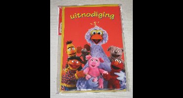 6 uitnodigingen - Sesamstraat - met enveloppen