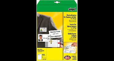 Sigel Insteekkaarten voor naam - kaartjes 54x90mm 185g 100st.