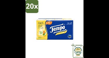 20 x Tempo – Zakdoekjes – Soft & Sensitive - Wasstrips - Zakdoekje - Gevoelige Neus - Verkoudheid - Allergie - Gevoelige Huid