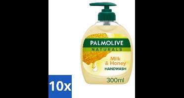 10 x Pamlolive Naturals - Handzeep - Melk & Honing - 300 ml - Handzeep Melk Honing - Zeepvrije Handzeep - Natuurlijke Handzeep - Handen Verzorgen - Handen Hydrateren