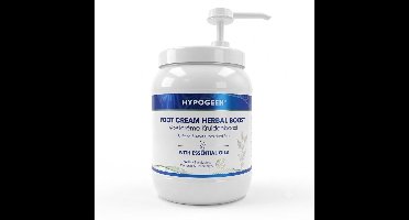 Hypogeen Voetcrème Kruidenboost - 1500ml Pompflacon - Hypoallergene & Hydraterende Voetverzorging - Met Lavendel, Dennennaald & Eucalyptus - Mild voor Gevoelige Voeten - PH-neutraal