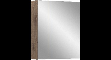 Spiegelkast Ice Xonox 60x70x18 Cm - Mat Zwart & Nox Eik - Xonox - Badkamer Spiegelkast - Bruin; Zwart - Spaanplaat