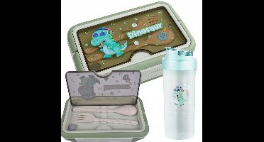 Pingyang Rongrong - Lunchbox Set - Bidon - Groene - 1,1L
