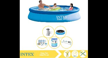 Intex Easy Set Zwembad - Opblaaszwembad - 366x76 cm - Inclusief Solarzeil Pro, Onderhoudspakket, Filter en Stofzuiger