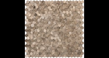 Zelfklevende Mozaïek Tegel - Afimona Mini Hexagon - Geborsteld Brons - 308x298x4mm
