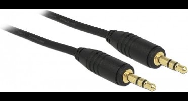 3,5mm Jack stereo audio kabel - verguld / zwart - 1 meter