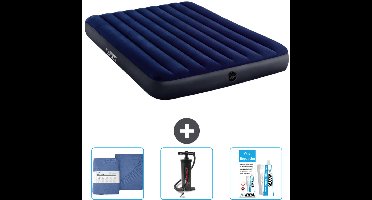Intex Luchtbed - 2-Persoons - 152 x 203 x 25 cm cm - Blauw - Inclusief Hoeslaken - Pomp en Reparatieset