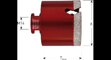 Rotec diamantboorkroon M14 ø75 PREMIUM