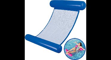 Waterhangmat Blauw - Luchtbed Zwembad - Zwemband voor Volwassenen en Kinderen - Opblaasband - Opblaasbare Zwemband - Zwemring - Zwembad Speelgoed - 128 x 80 cm - Vanaf 3 Jaar