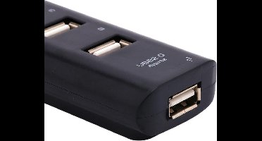 *** USB HUB: Heble®- Hubje - Hub - 4-poorten - USB 2.0 - 30cm-kabel - Zwart - Universeel van Heble® ***