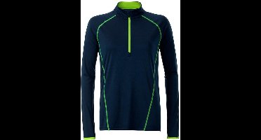 James and Nicholson Dames/dames Sport Top met lange mouwen (Marine / Rechtse Geel)