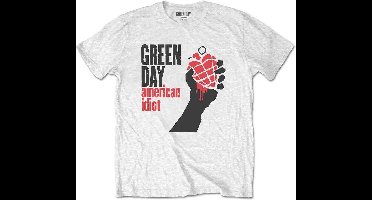Green Day - American Idiot Heren T-shirt - M - Wit