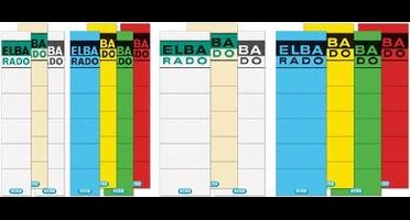 ELBA rugetiketten "ELBA RADO" - kort/breed, geel