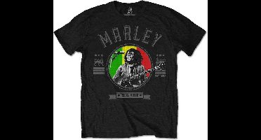 Bob Marley - Rebel Music Seal Heren T-shirt - L - Zwart