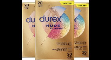 Durex Condooms Nude 20st - 3 Stuks - Voordeelverpakking