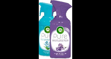 Air Wick - Air Wick Luchtverfrisser Spray - Pure Lentedauw & Pure Paarse Lavendel 250ml x 2 - Voordeelverpakking