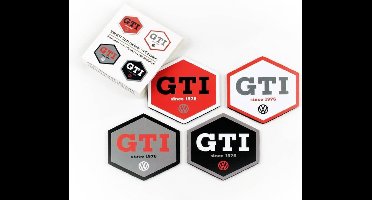 BRISA VW Collection - Stijlvolle & praktische Volkswagen GTI onderzetter van kurk met MDF coating (set van 4)