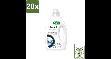20 x Neutral - Vloeibaar Wasmiddel - Gekleurde Was - Gevoelige Huid - 0% Kleurstof & Parfum - 20 Wasbeurten - Wasstrips - Gekleurde Was - Wasmiddel - Huidgevoelig - 0% Kleurstof - 0% Parfum