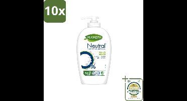 10 x Neutral - Vloeibare Handzeep - Gevoelige Huid - 0% Parfum & Kleurstof - 100% Biologisch Afbreekbaar - 250 ml - Wasstrips - Gevoelige Huid - Handzeep - Vloeibare Handzeep - 0% Parfum - 0% Kleurstof