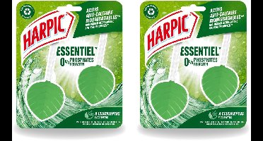 2 x Harpic - Toiletblok - Eucalyptus - Met Natuurlijke Essentiële Oliën - 2 Blokjes - Bulkverpakking - 2 stuks