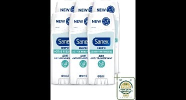 6 x Sanex – Deodorant Stick – Dermo Active Freshness – 65 ml - Deodorantstick - Frisheid - Huidbescherming - Zachte Textuur - Langdurige Frisheid