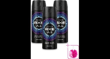 3 x Axe - Limited Edition - Deodorant Bodyspray - A.I. - 150 ml - Bulkverpakking - Axe A.I. Bodyspray - Deodorant Bodyspray