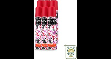 6 x Vogue - Deodorant - Girl - Parfum Cats – 100 ml - Cats Parfum Deodorant - Deodorant Spray - Witte Chocolade Geur - Jasmijn Geur - Anti-perspirant