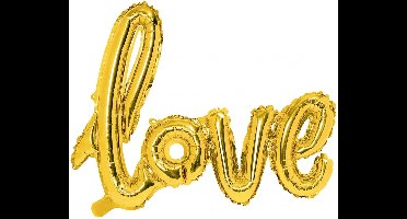 Partydeco - LOVE script folie ballon gold 73 x 59 cm