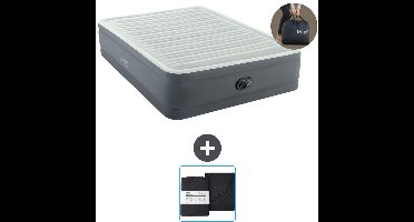 Intex Luchtbed - 2-Persoons - 152 x 203 x 46 cm - Grijs - Inclusief pomp en Hoeslaken