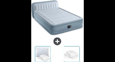 Intex Luchtbed - 2-Persoons - 152 x 236 x 86 cm - Blauw - Inclusief pomp - Kussen en Kussenbeschermer