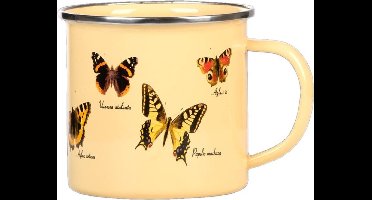 Esschert Design Mok Vlinders 500 Ml Rvs Crème