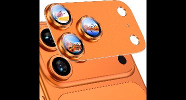 Camera Lens Screen Protector Oranje Geschikt voor iPhone 17 Pro Max Camera Lens Protector - Matte Metal Plate Full Coverage