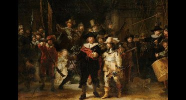 Nachtwacht - Rembrandt van Rijn | 150 x 100 CM | Canvasdoek voor buiten | Schilderij | Outdoor | Tuindoek