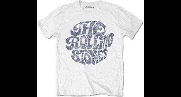 The Rolling Stones - Vintage 70s Logo Heren T-shirt - S - Wit