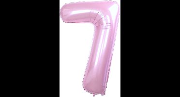 Scoby - Cijferballon - Folie - 36cm - Roze - Cijfer 7