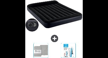 Intex Luchtbed - 2-Persoons - 152 x 203 x 25 cm - Blauw - Inclusief pomp - Hoeslaken en Reparatieset