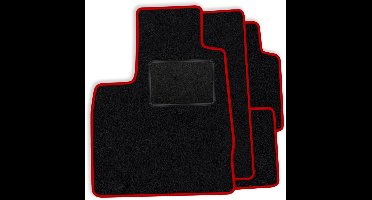 Set veloursmatten passend voor Fiat Idea 2004-2012 - rode afwerking