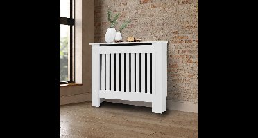 ECD Germany home style serie radiator hoes verwarming omkasting met landelijke stijl afmetingen 78x19x82 cm kleur wit vervaardigd uit gelakt MDF ideaal voor woonkamer en slaapkamerinterieur