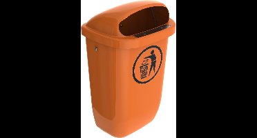 Kunststof buitenafvalbak DIN PK 50 liter oranje