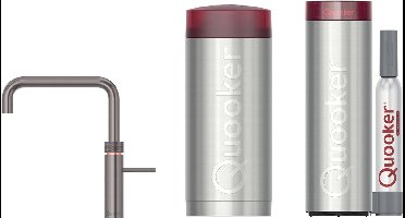 Quooker Fusion Square met COMBI boiler en CUBE reservoir 5-in-1-kraan gunmetal