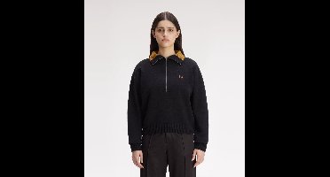 Fred Perry Zwarte trui met halve rits
