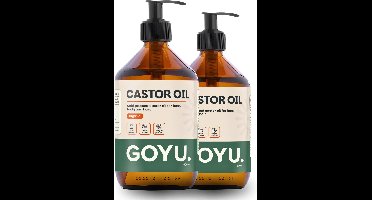 GOYU Castor olie Combideal 2x 500 ml - 100% Puur & Biologisch – Koudgeperst – Ricinusolie voor Gezicht, Huid, Haar, Wimpers & Wenkbrauwen – Vegan