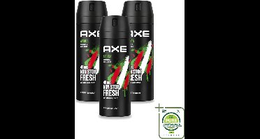 3 x Axe – Deodorant Spray – Africa – 150 ml - Grootverpakking - Axe Deodorant - Deodorant Spray - Zweetgeur Bestrijding - Mannelijke Geur - Frisheid