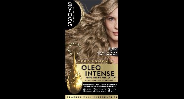 Syoss Oleo Intense 8-50 Haarverf - Natuurlijk Asblond - Permanente Haarkleuring - Ammoniakvrij - Met Voedende Oliën - 100% Grijsdekking - Langdurige Kleur - 1 stuk