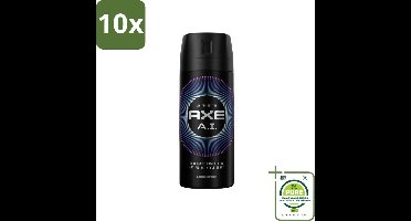 10 x Axe - Limited Edition - Deodorant Bodyspray - A.I. - 150 ml - Grootverpakking - Deodorant - Bodyspray - Axe - A.I. - Geur