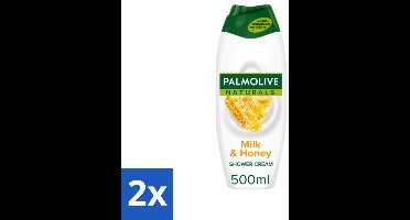 2 x Palmolive Naturals - Douchecrème - Melk & Honing - 500 ml - Douchegel Melk Honing - Natuurlijke Douchegel - Melk En Honing Douchegel - Hydraterende Douchegel - Verzorgende Douchegel